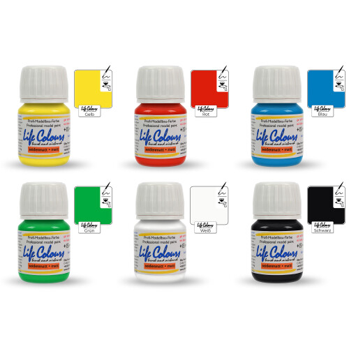 Life Colours Grundfarben-Bundle Klein, 6 Stück
