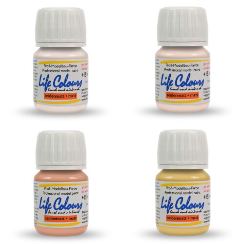 Life Colours Hautfarben-Bundle Hell seidenmatt, 4 Stück